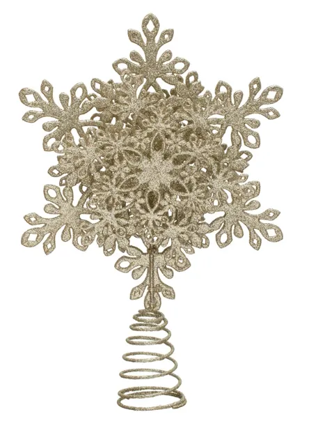 Plastic & Metal Snowflake Star Tree Topper