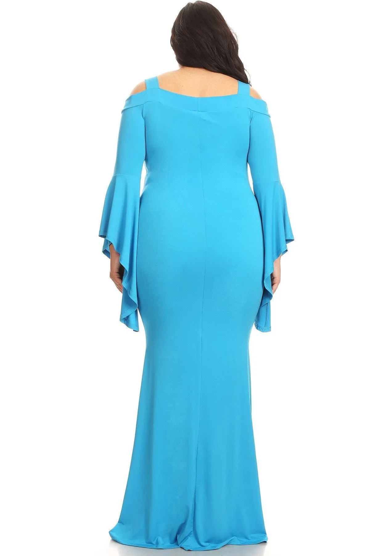 Plus Size Angel Sleeve Evening Gown