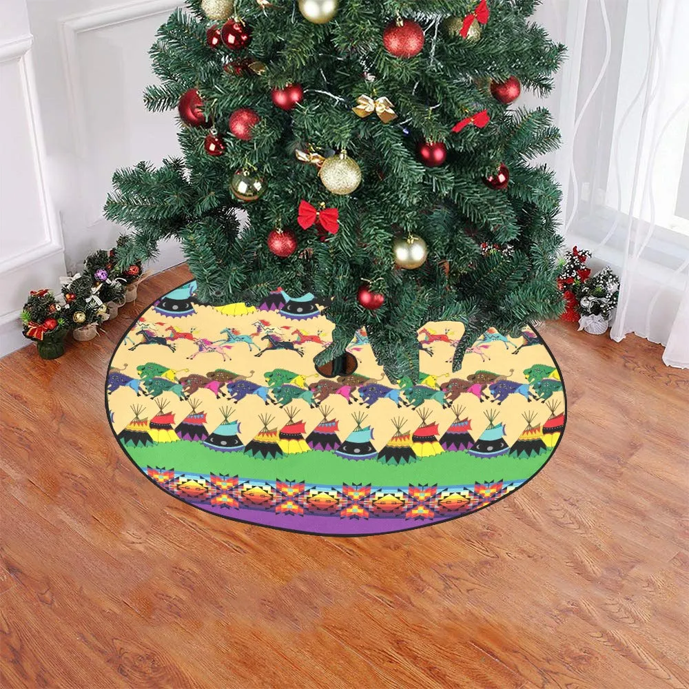 Prairie Bison Christmas Tree Skirt 47" x 47"