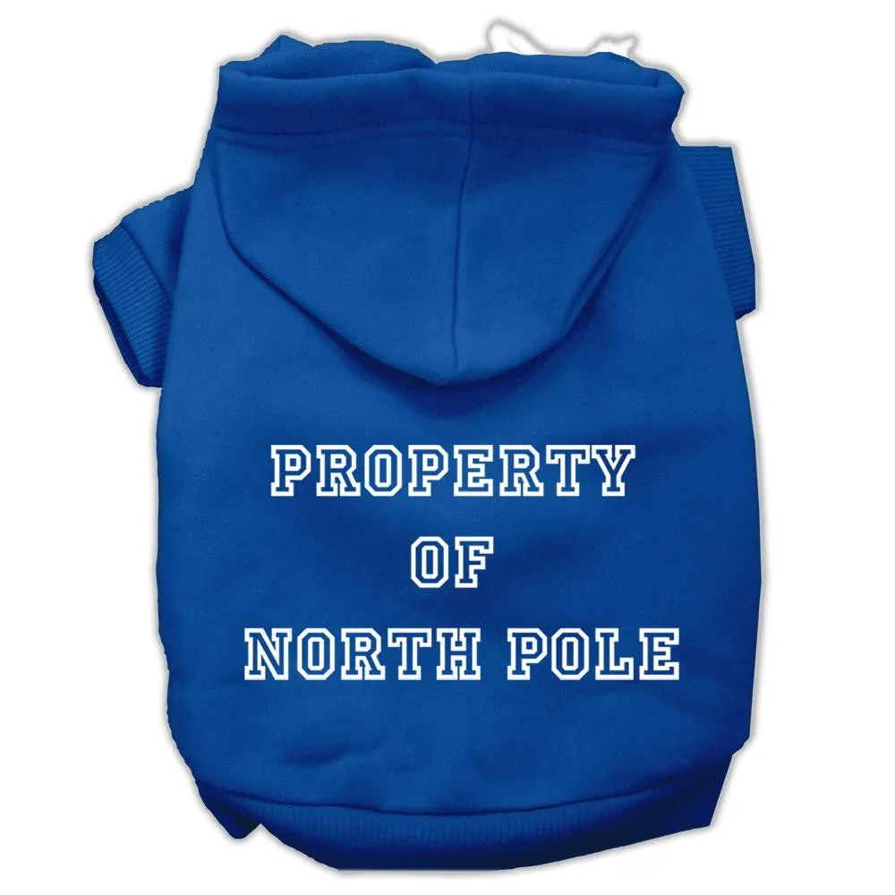 Property Of North Pole Screen Print Pet Hoodies Blue Size L (14)