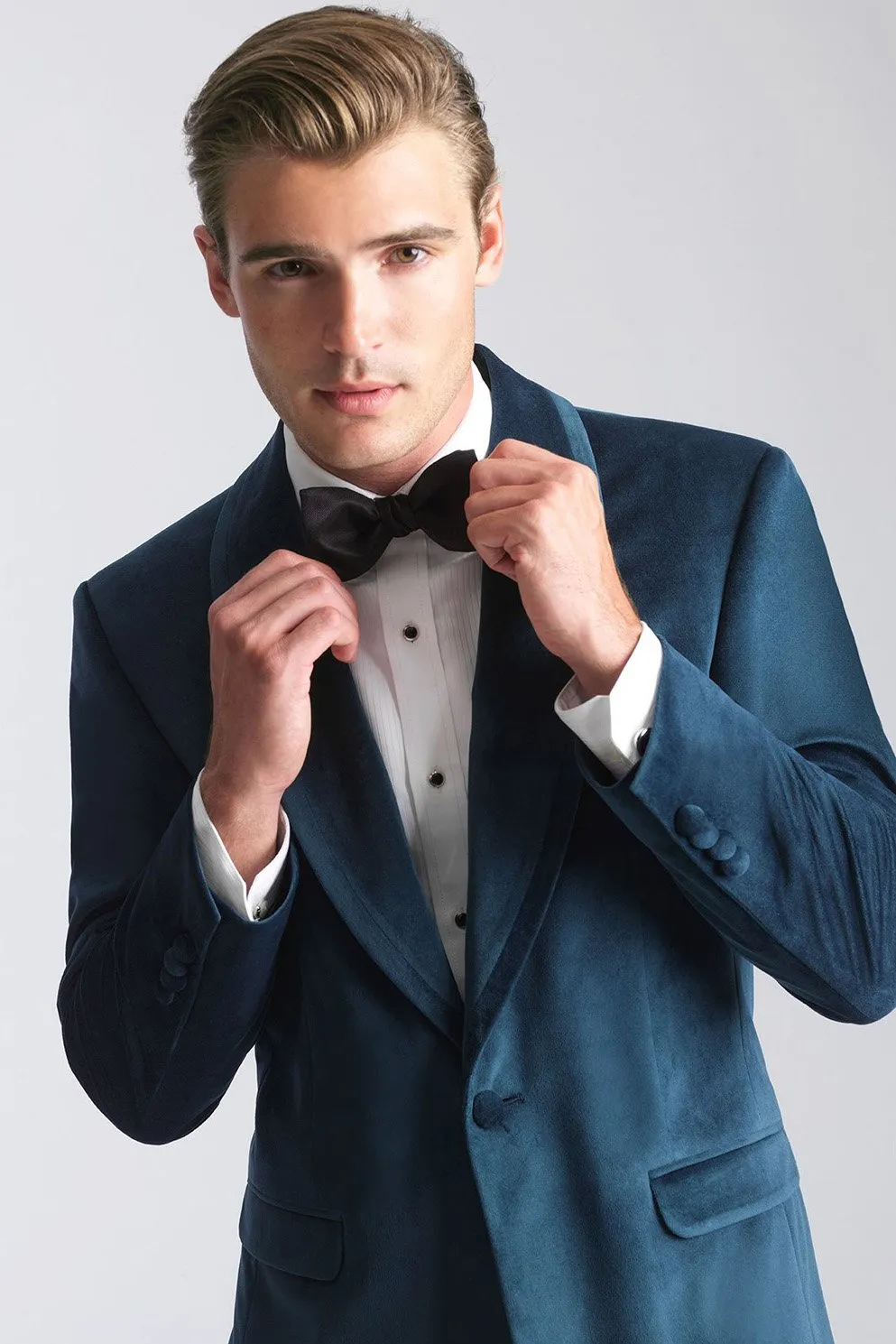 "Venice" Deep Aqua Velvet Dinner Jacket (Separates)