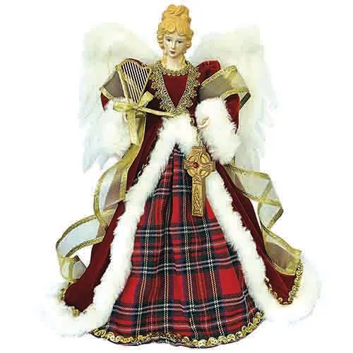 Red Plaid Angel - 16" Tree Topper