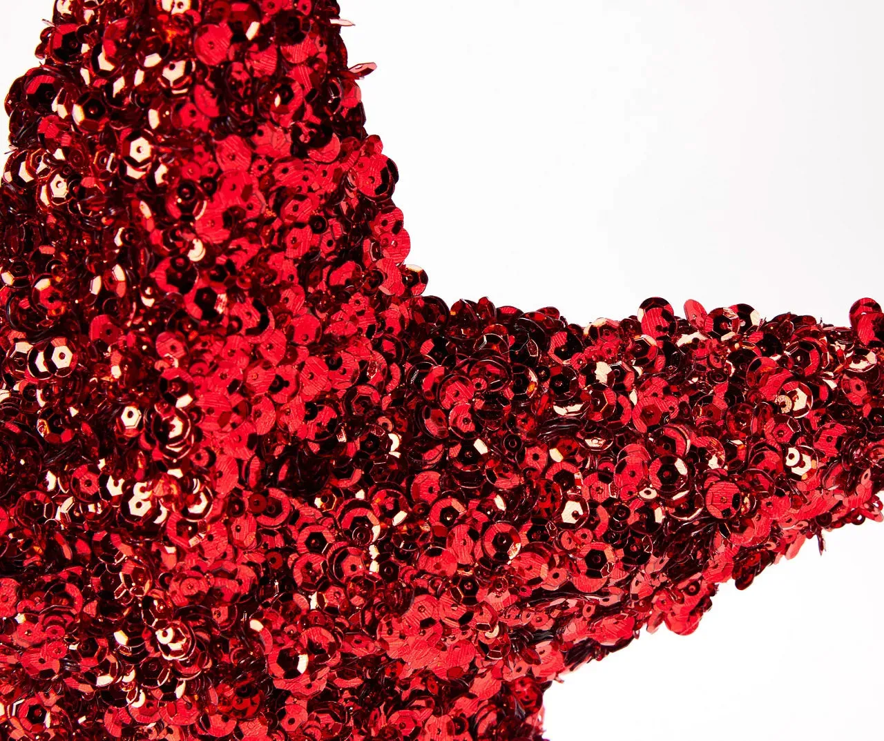 Red Sequin Christmas Tree Topper - 12" Long x 13" Wide