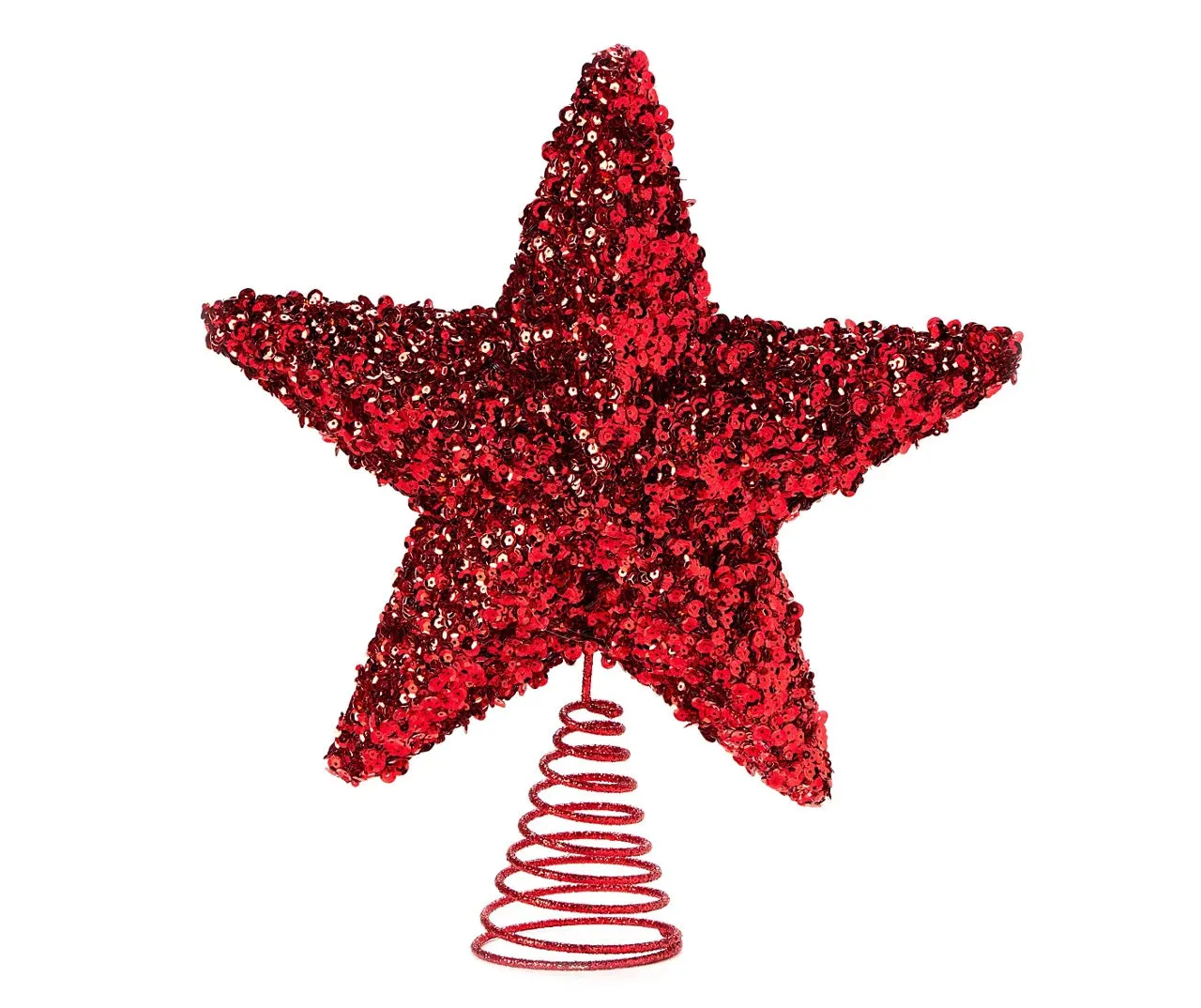 Red Sequin Christmas Tree Topper - 12" Long x 13" Wide