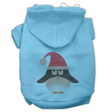 Santa Penguin Rhinestone Hoodies Baby Blue L (14)