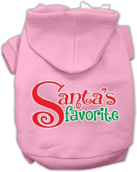 Santas Favorite Screen Print Pet Hoodie Light Pink Xxxl (20)