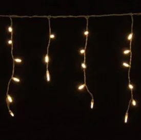 Seasonal Source 88695-R Sun Warm White LED Icicle Lights on White Wire, 70 Bulbs