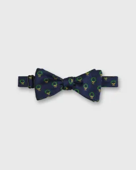 Silk Bow Tie in Navy Wreath