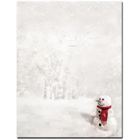 Snowman in Red Scarf Letterhead Sheets