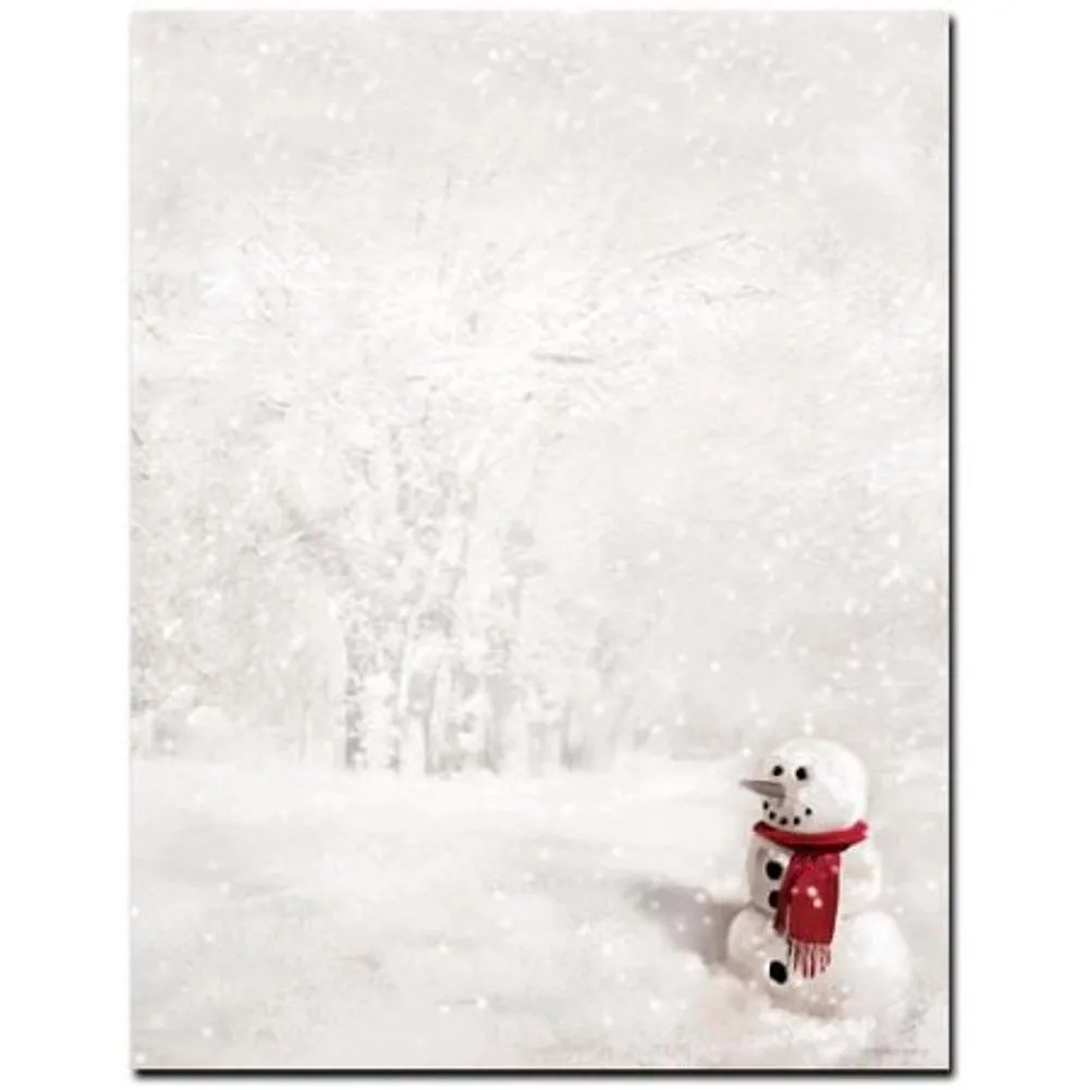 Snowman in Red Scarf Letterhead Sheets