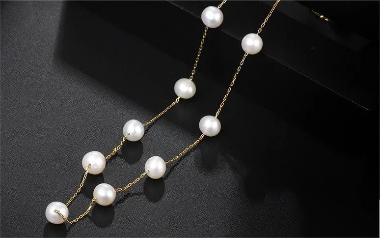 Snowy Dewdrops Pearl Necklace