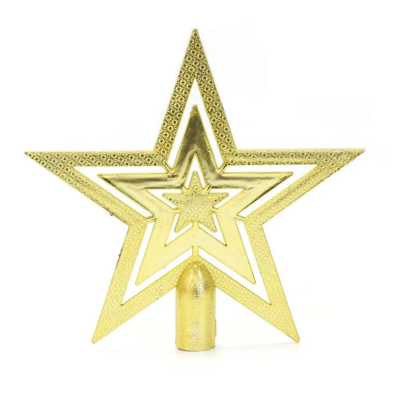 Star Glitter Tree Topper - Gold Christmas Tree Decoration Festive Ornament