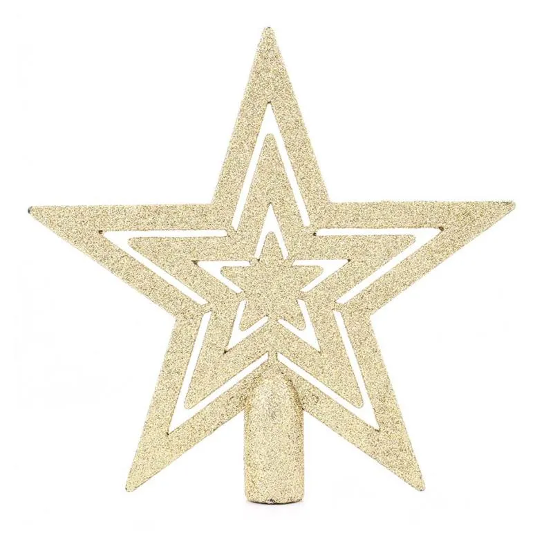 Star Glitter Tree Topper - Gold Christmas Tree Decoration Festive Ornament