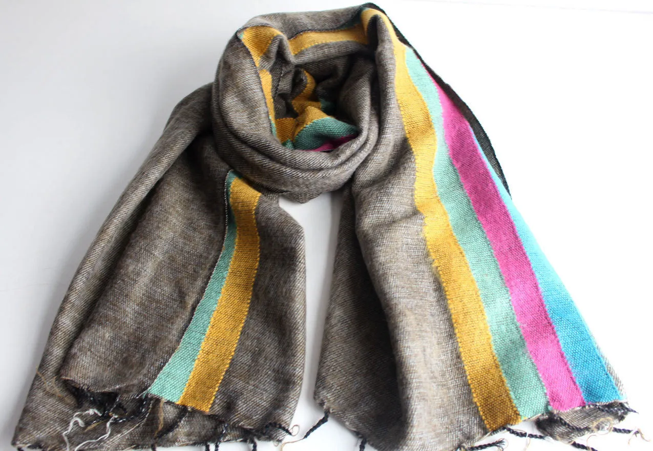 Stripe Yak Wool Shawl