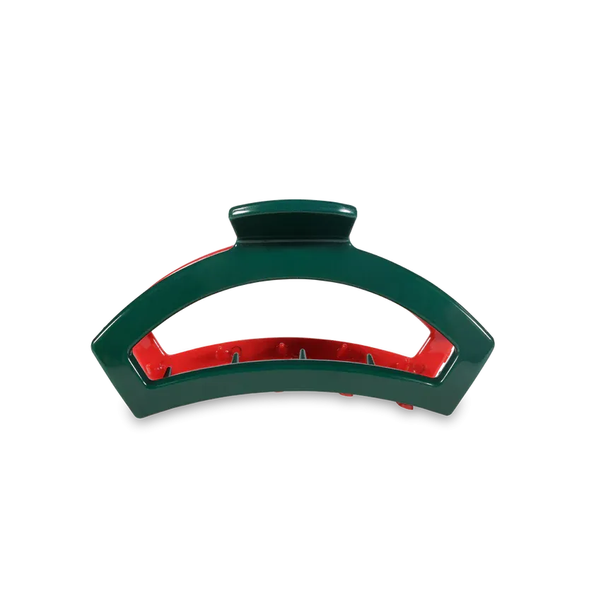 Tiny Teleties Open Claw Clip - Red and Green