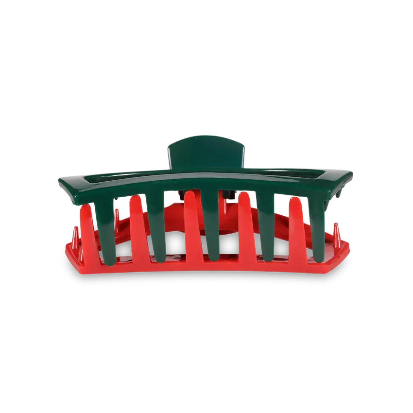 Tiny Teleties Open Claw Clip - Red and Green