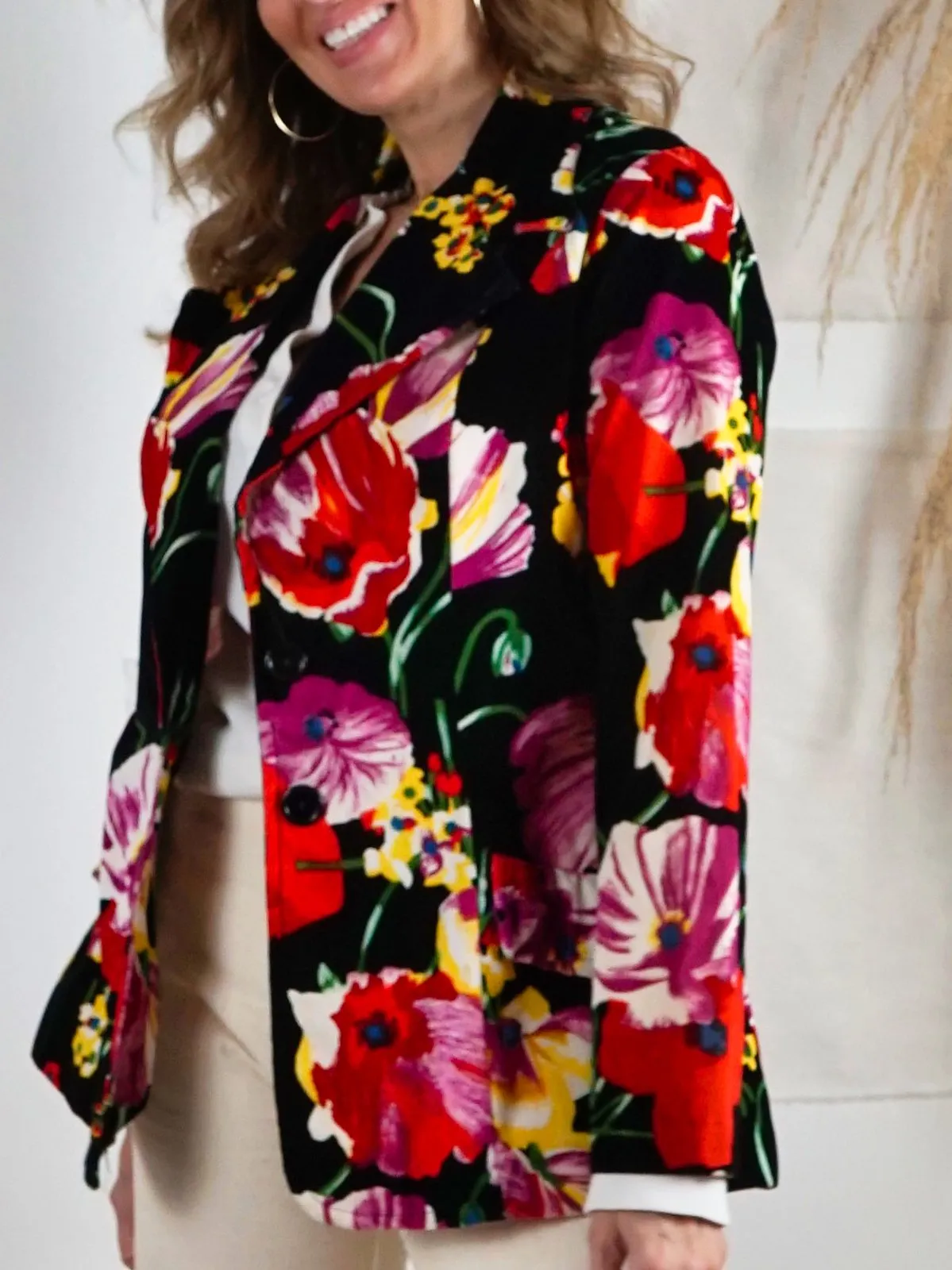 Vintage Floral Fantasy Velvet Blazer