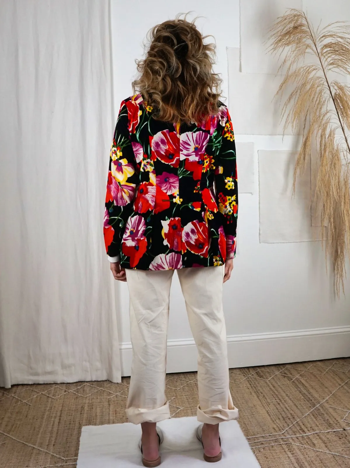 Vintage Floral Fantasy Velvet Blazer