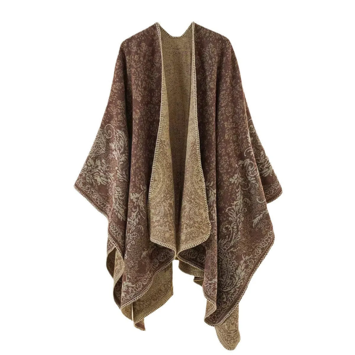 Women's Split Cloak Shawl Classical Style Double-sided Tassel Travel Warm Cloak New