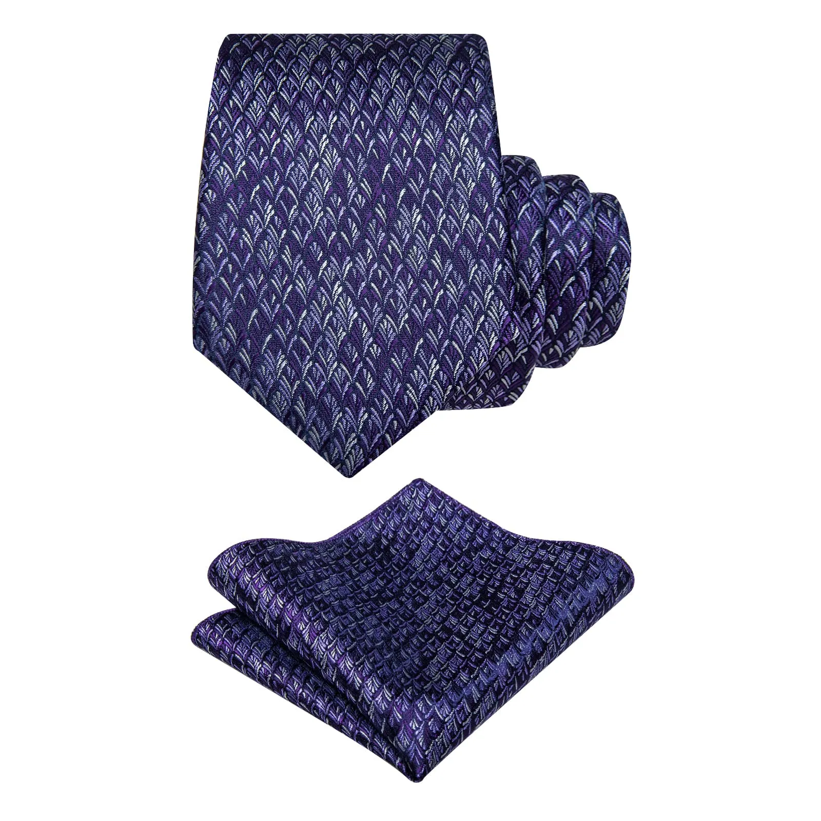 YourTies Deep Purple Tie Novelty NeckTie Flower Brooch Set with Clip